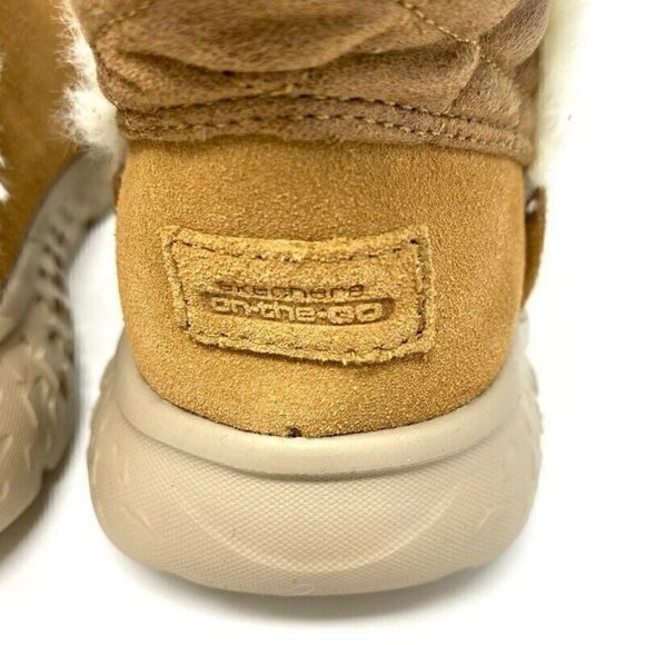 Skechers 400 Cozies Winter Boots Brown Leather 6 - Picture 10 of 11